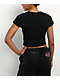 Von Dutch Chenille Black Crop T-Shirt - Thumbnail image 2 of 4