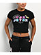 Von Dutch Chenille Black Crop T-Shirt - Thumbnail image 1 of 4