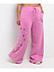 Von Dutch Cyclamen Pink Wash Wide Leg Sweatpants - Thumbnail image 4 of 11