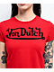 Von Dutch Flocked Logo Salsa Crop T-Shirt - Thumbnail image 3 of 3