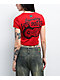 Von Dutch Flocked Logo Salsa Crop T-Shirt - Thumbnail image 1 of 3