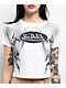 Von Dutch Gardenia Mineral Wash White Crop T-Shirt - Thumbnail image 3 of 3