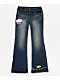 Von Dutch Hazy Dark Blue Wash Low Rise Bootcut Jeans - Thumbnail image 2 of 2