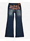 Von Dutch Hazy Dark Blue Wash Low Rise Bootcut Jeans - Thumbnail image 1 of 2