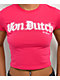 Von Dutch Hot Pink Crop T-Shirt - Thumbnail image 3 of 3