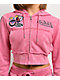 Von Dutch Rope Pink Wash Crop Zip Hoodie - Thumbnail image 3 of 9