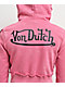 Von Dutch Rope Pink Wash Crop Zip Hoodie - Thumbnail image 4 of 9