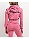 Von Dutch Rope Pink Wash Crop Zip Hoodie - Thumbnail image 2 of 9