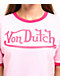 Von Dutch Signature Pink Ringer Crop T-Shirt - Thumbnail image 3 of 4