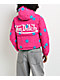 Von Dutch Star Pink & Black Crop Puffer Jacket - Thumbnail image 2 of 6