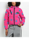 Von Dutch Star Pink & Black Crop Puffer Jacket - Thumbnail image 1 of 6