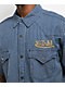 Von Dutch The Dean Navy Stripe Crop Short Sleeve Button Up Shirt - Thumbnail image 3 of 5