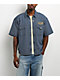 Von Dutch The Dean Navy Stripe Crop Short Sleeve Button Up Shirt - Thumbnail image 1 of 5