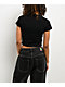 Von Dutch X Broken Promises Dark Wings Rhinestone Black Crop T-Shirt - Thumbnail image 2 of 5
