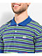 WORBLE Strikeout Blue, Red & Green Stripe Polo Shirt - Thumbnail image 3 of 3