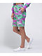 WeSC Marty Hazy Summer Green & Pink Tie Dye Sweat Shorts - Thumbnail image 3 of 4