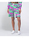 WeSC Marty Hazy Summer short verde y rosa con tinte de corbata