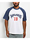 Welcome Dugout White & Navy Boxy Raglan T-Shirt - Thumbnail image 1 of 4