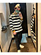 Welcome Thicc Stripe Black & Bone Knit Long Sleeve T-Shirt - Thumbnail image 6 of 6