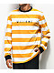 Welcome Thicc Stripe White & Gold Knit Long Sleeve T-Shirt