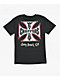 West Coast Choppers Kids Red Outline Cross Black T-Shirt - Thumbnail image 1 of 5