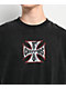West Coast Choppers Red Outline Cross Black Wash T-Shirt - Thumbnail image 3 of 5