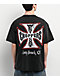 West Coast Choppers Red Outline Cross Black Wash T-Shirt - Thumbnail image 1 of 5