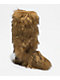 Wild Diva Melanie Brown Knee High Fur Boots - Thumbnail image 1 of 5