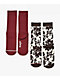 Wrangler Retro Cow Print 2 Pack Brown Crew Socks - Thumbnail image 2 of 2