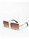 Y2K Brown Rimless Sunglasses - Thumbnail image 1 of 2