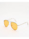 Yellow & Silver Aviator Sunglasses