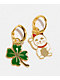 Yellow Owl Workshop Lucky Cat & Clover Earrings - Thumbnail image 1 of 3
