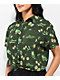 Your Highness Caterpillar Green Crop Button Up Shirt - Thumbnail image 3 of 4