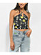 Your Highness Flower Shower Black Halter Top - Thumbnail image 1 of 3