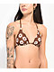 Your Highness Hazy Daisy Brown Triangle Bikini Top