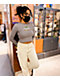 Your Highness Scheming Waffles Grey Crop Long Sleeve T-Shirt - Thumbnail image 3 of 5
