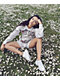 Your Highness Woodlands White & Grey Tie Dye Sweat Shorts - Thumbnail image 2 of 2