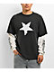 Zero Punk Star 2fer Black Wash & White Long Sleeve T-Shirt - Thumbnail image 1 of 5