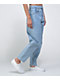 Ziggy Carrot High Waisted Light Wash Blue Denim Mom Jeans - Thumbnail image 3 of 4