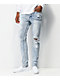 Ziggy Premium Pipes Trashed Blue Denim Skinny Jeans