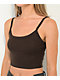 Zine Baby Rib Brown Crop Tank Top - Thumbnail image 3 of 3