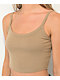 Zine Baby Rib Khaki Crop Tank Top - Thumbnail image 3 of 3