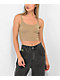 Zine Baby Rib Khaki Crop Tank Top - Thumbnail image 1 of 3