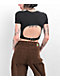 Zine Brianna Black Buckle Crop T-Shirt - Thumbnail image 2 of 4