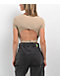 Zine Brianna Khaki Buckle Crop T-Shirt - Thumbnail image 2 of 3