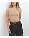 Zine Brianna Khaki Buckle Crop T-Shirt - Thumbnail image 1 of 3