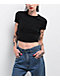 Zine Carmina Black Mineral Wash Thermal Crop T-Shirt - Thumbnail image 1 of 3