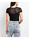 Zine Cashie Black Mesh Crop T-Shirt - Thumbnail image 2 of 4