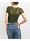 Zine Cashie Green Mesh Crop T-Shirt - Thumbnail image 2 of 5