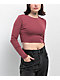 Zine Georgie Roan Rouge Long Sleeve Crop T-Shirt - Thumbnail image 1 of 3